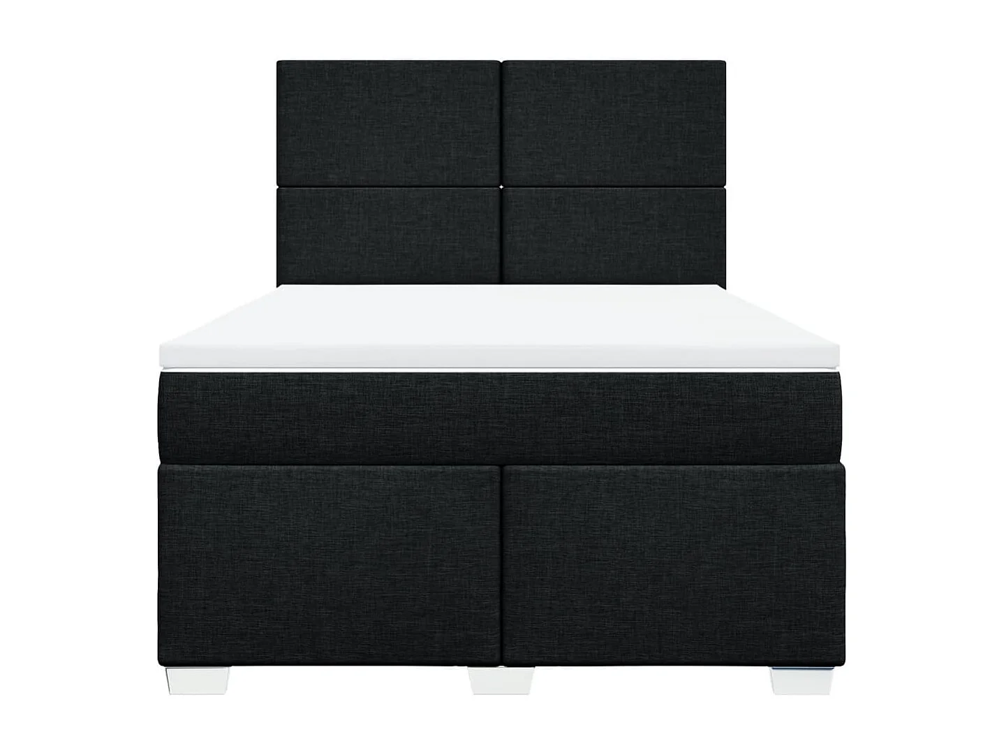 Cama box spring con colchón tela negro 140x200 cm