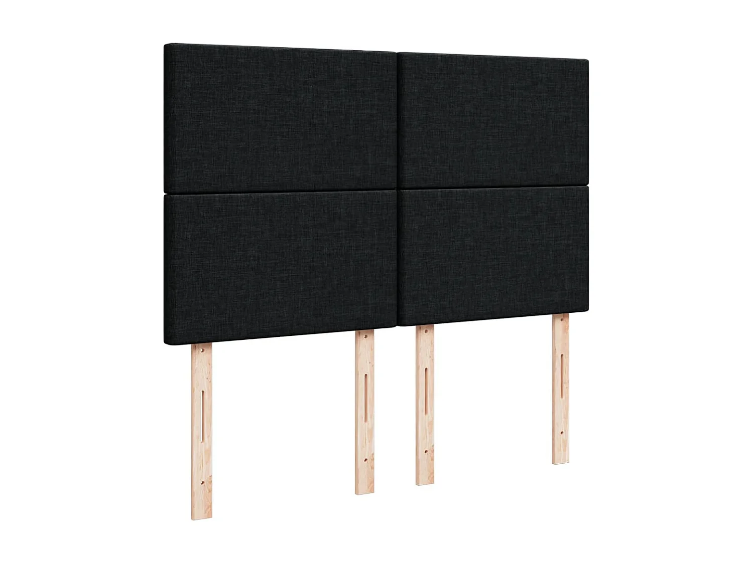Cama box spring con colchón tela negro 140x200 cm