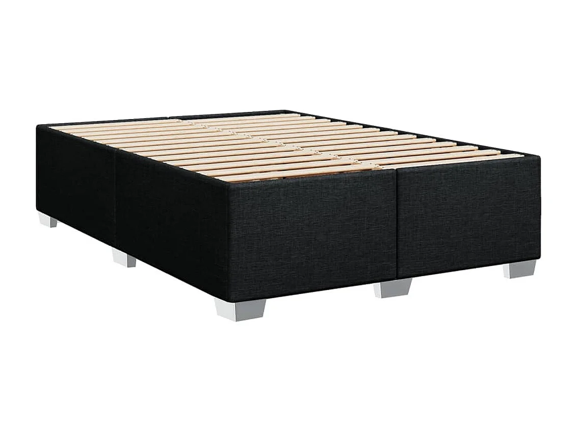 Cama box spring con colchón tela negro 140x200 cm