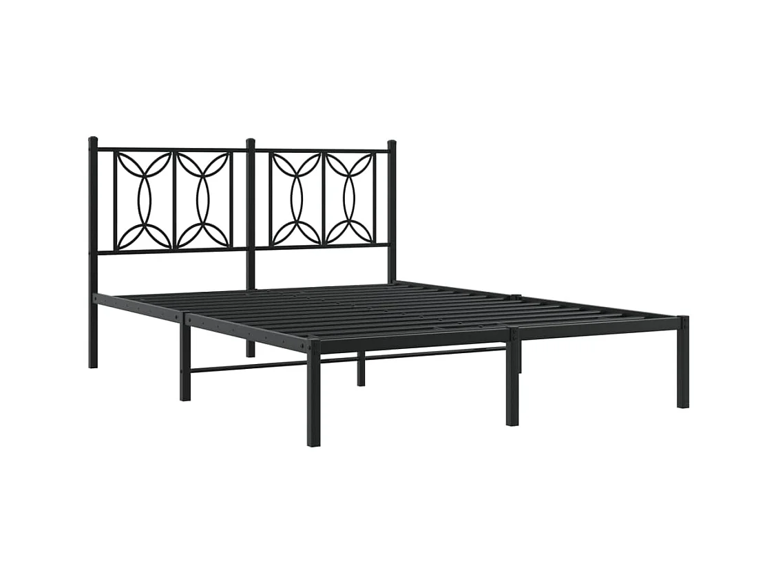 Giroletto con Testiera in Metallo Nero 140x190 cm