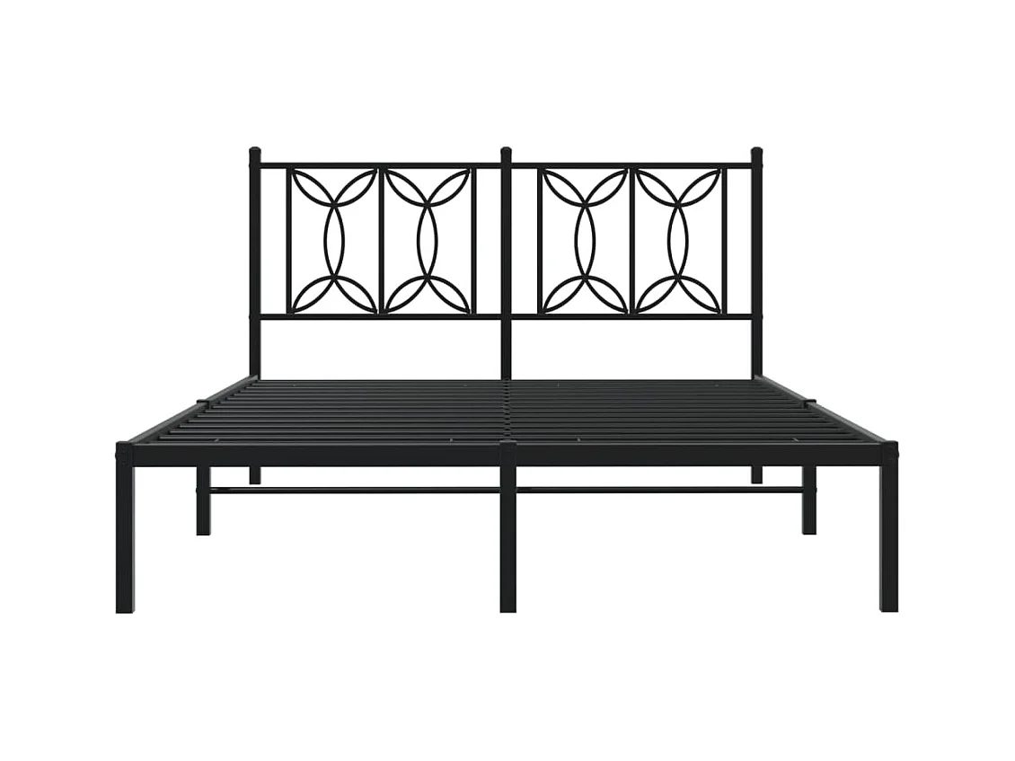 Giroletto con Testiera in Metallo Nero 140x190 cm