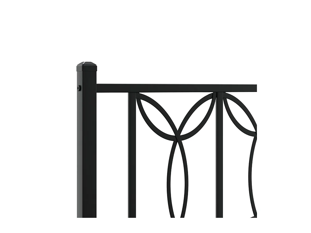 Giroletto con Testiera in Metallo Nero 140x190 cm