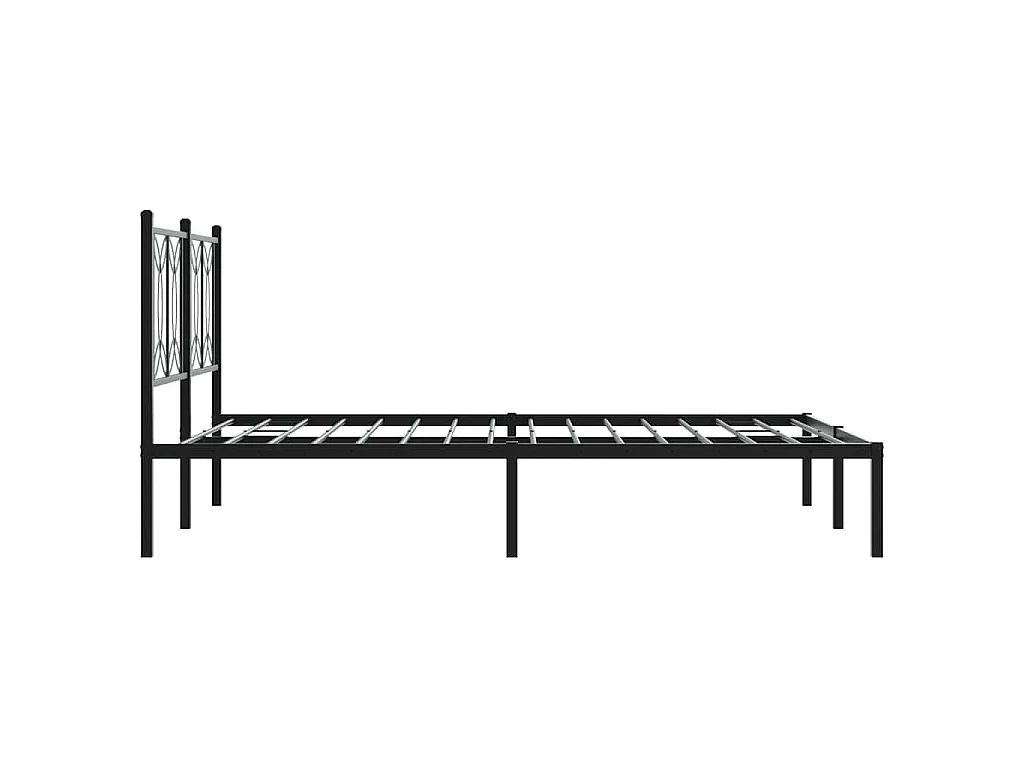 Bettgestell mit Kopfteil Metall Schwarz 140x190 cm