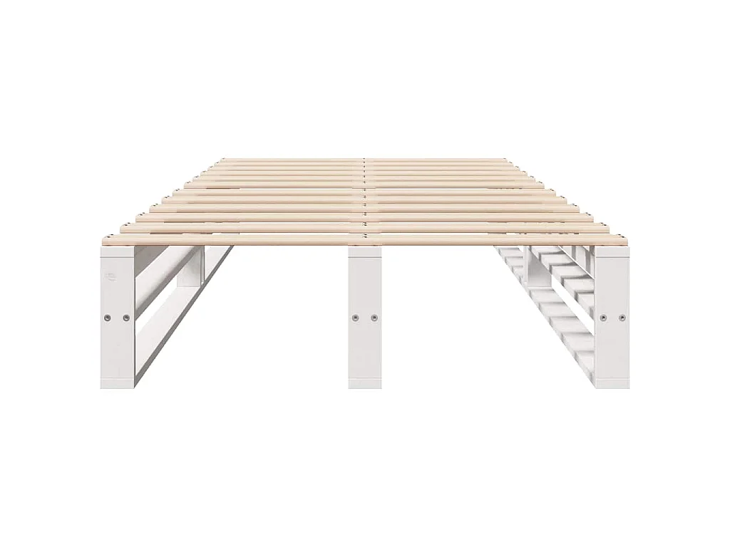 Estructura de cama sin colchón madera maciza blanca 75x190 cm