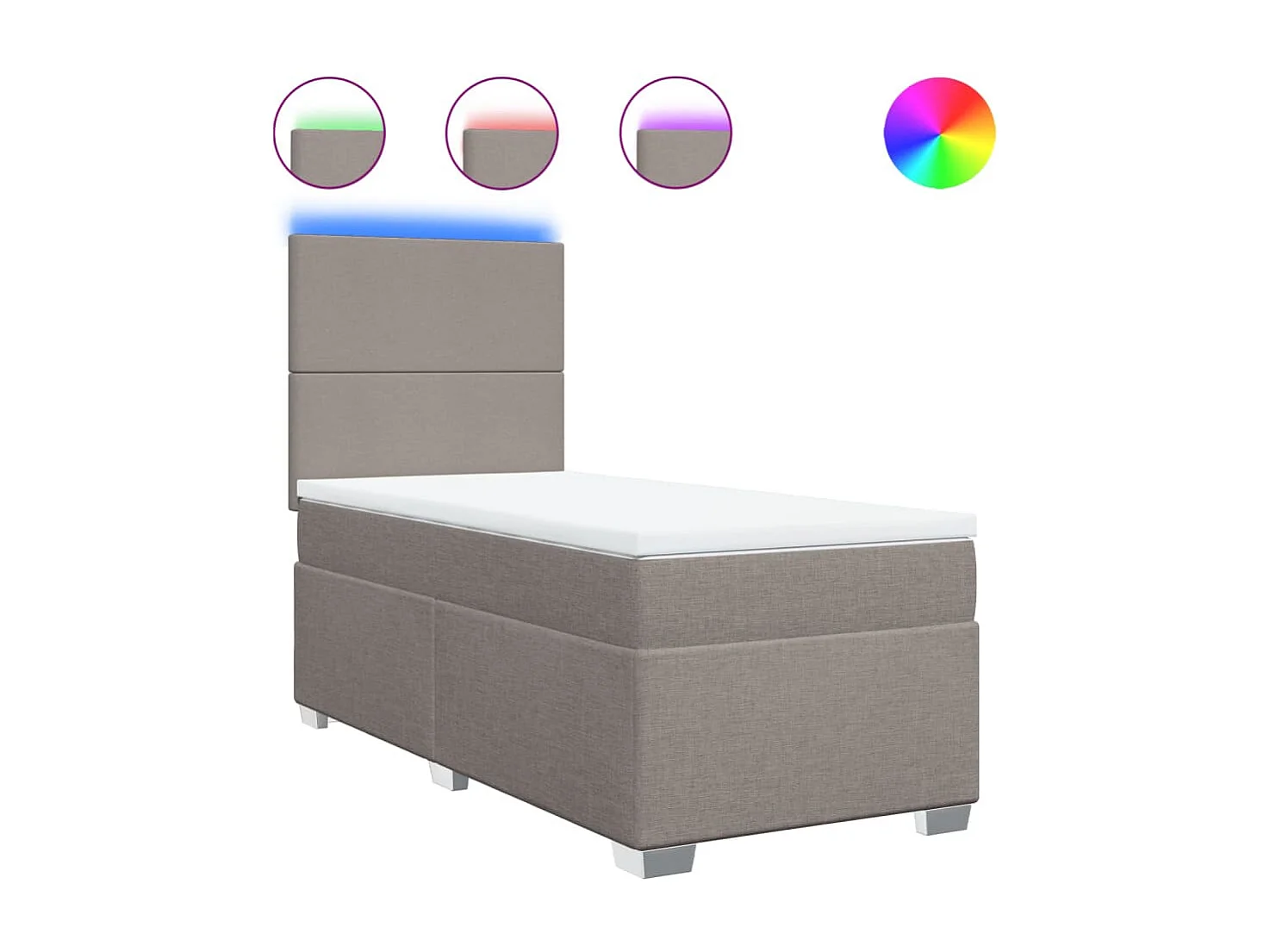 Boxspring met matras stof taupe 100x200 cm