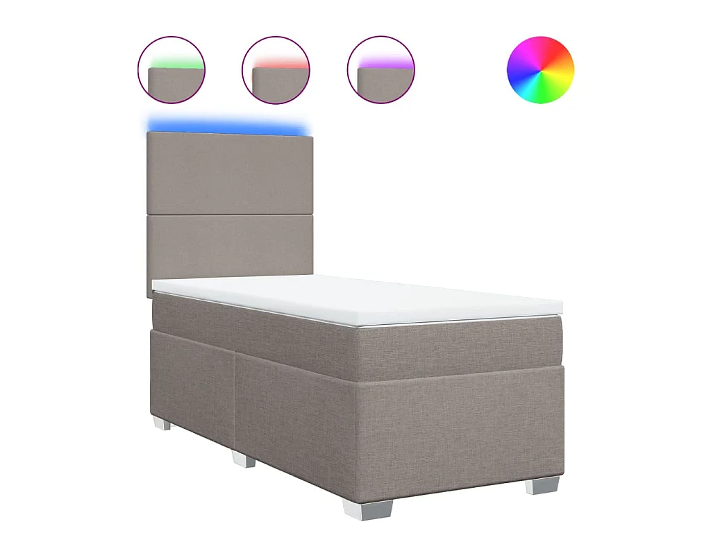 Boxspringbett mit Matratze Taupe 100x200 cm Stoff