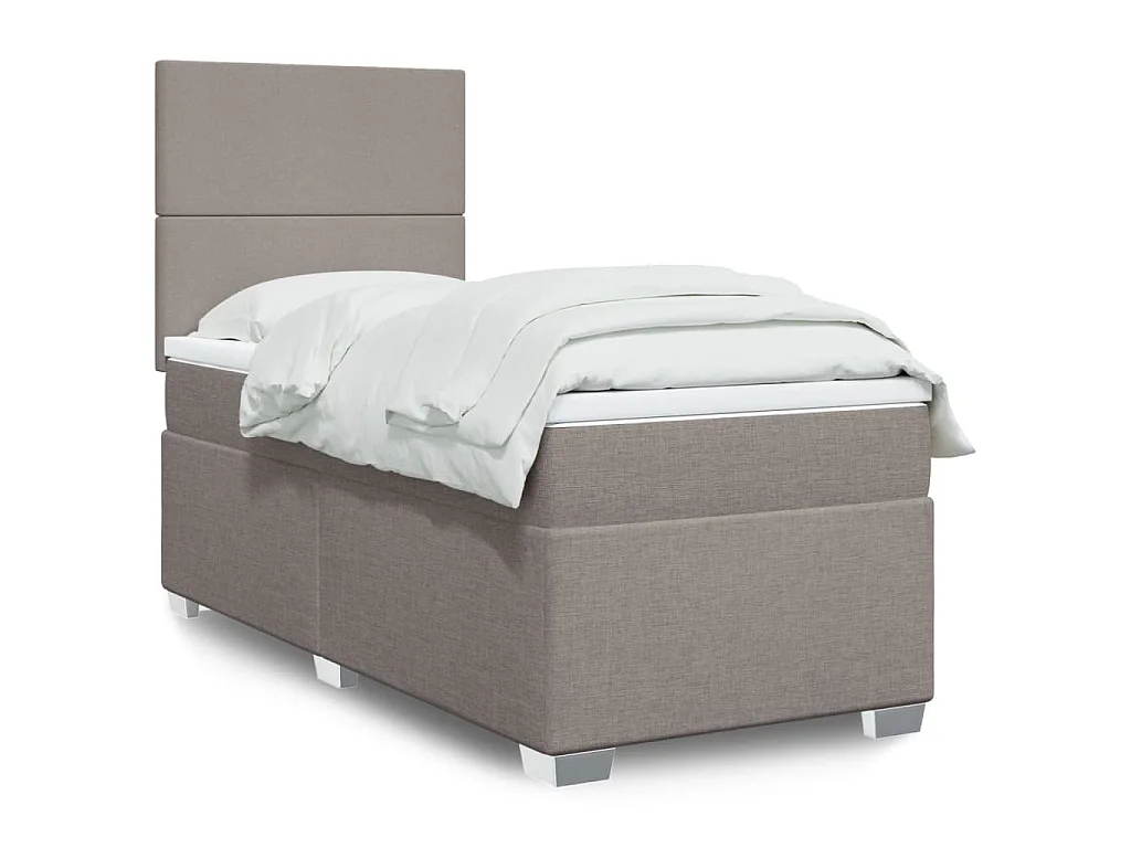 Boxspringbett mit Matratze Taupe 100x200 cm Stoff