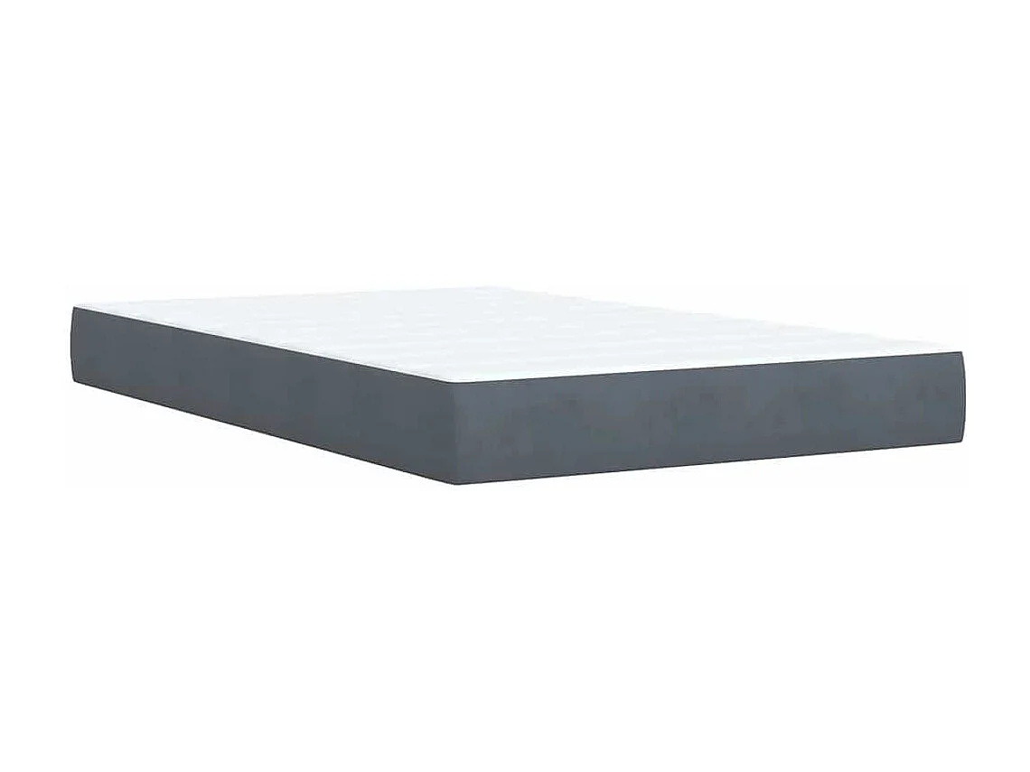Cama box spring con colchón terciopelo gris oscuro 120x190 cm