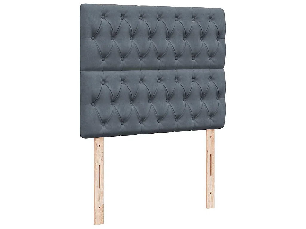 Boxspring met matras fluweel donkergrijs 120x190 cm
