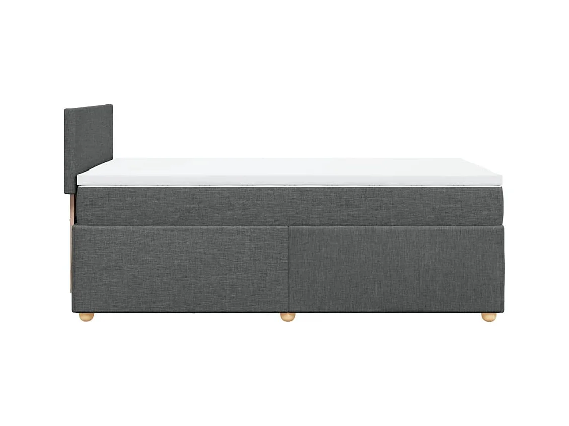 Sommier à lattes de lit avec matelas Gris foncé 80x200 cm Tissu