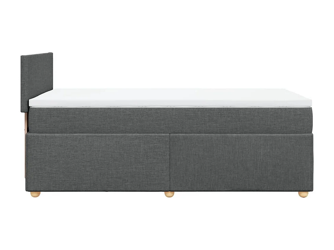 Boxspringbett mit Matratze Dunkelgrau 80x200 cm Stoff