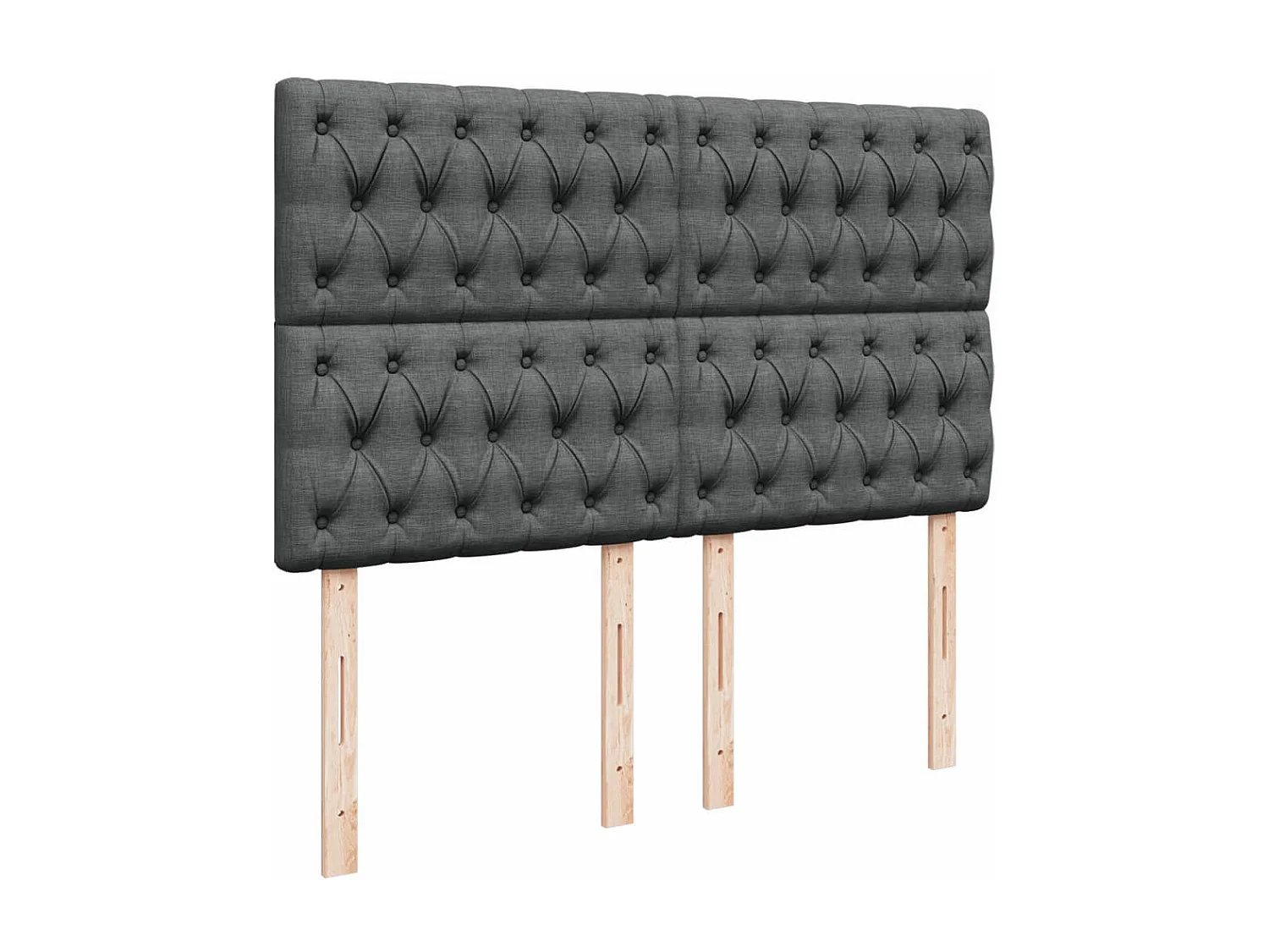 Cama box spring con colchón tela gris oscuro 140x200 cm