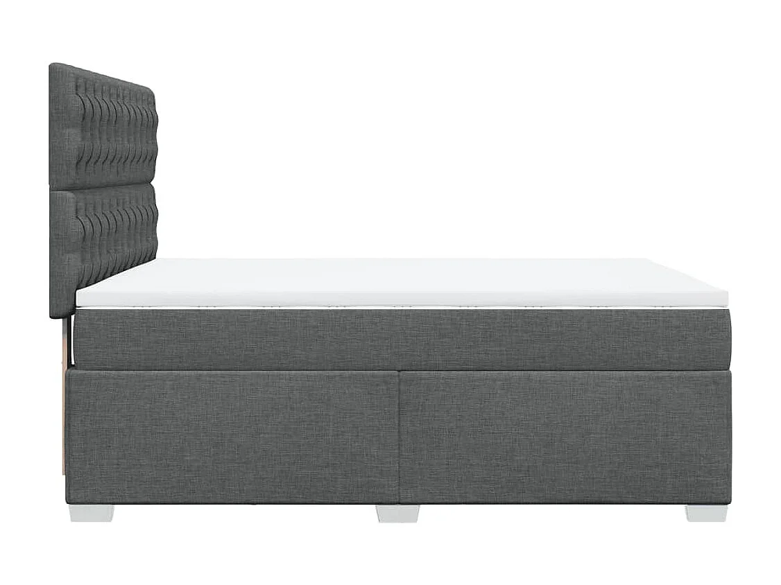 Cama box spring con colchón tela gris oscuro 140x200 cm