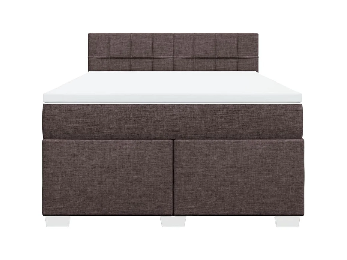Boxspring met matras stof donkerbruin 140x190 cm