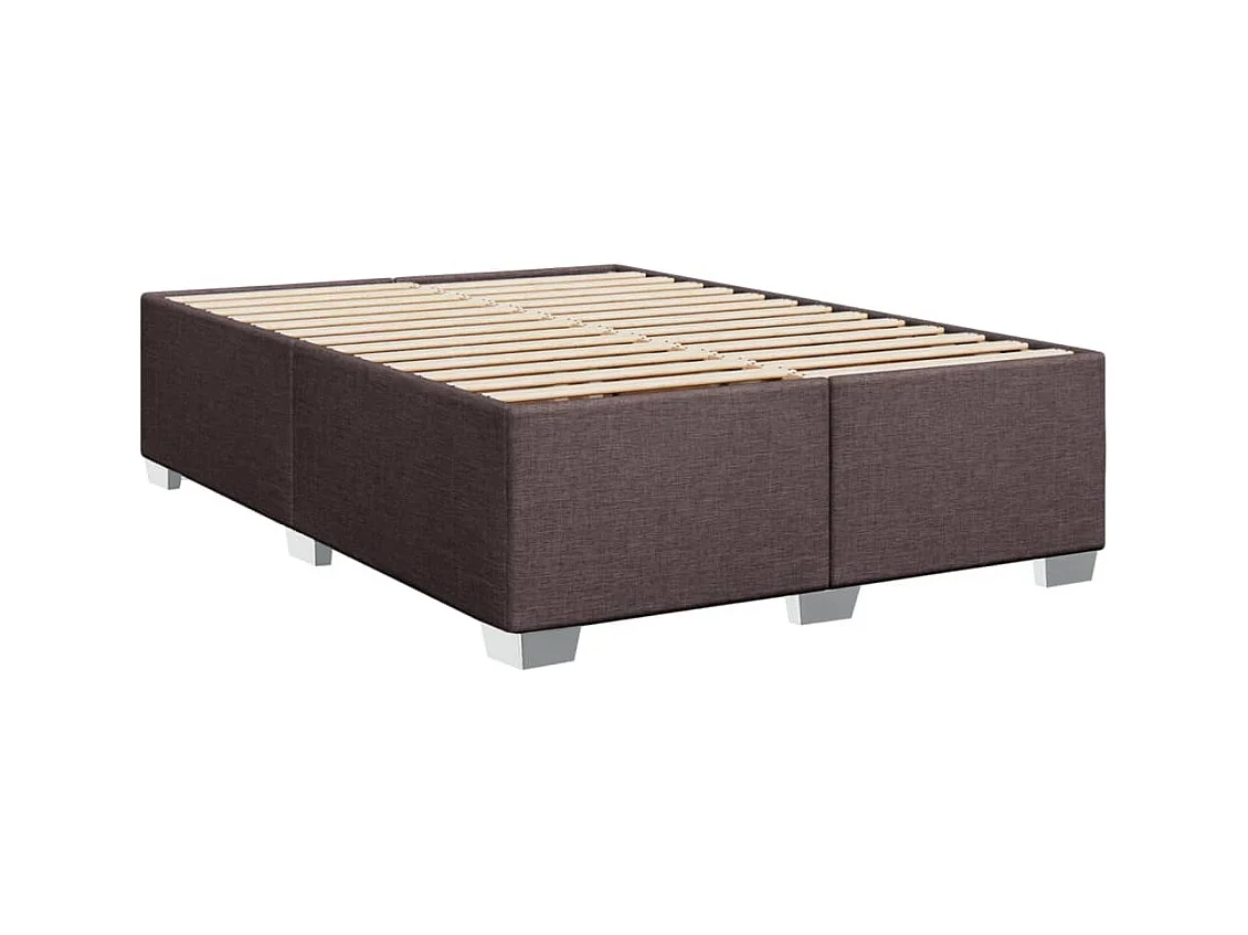 Boxspring met matras stof donkerbruin 140x190 cm