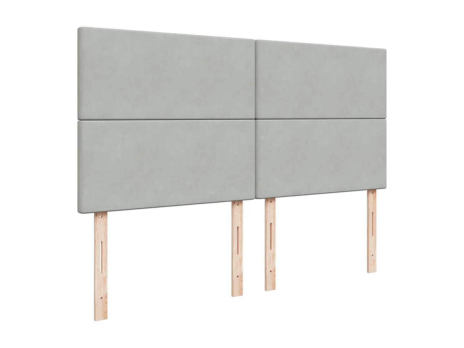 Cama box spring con colchón terciopelo gris claro 180x200 cm