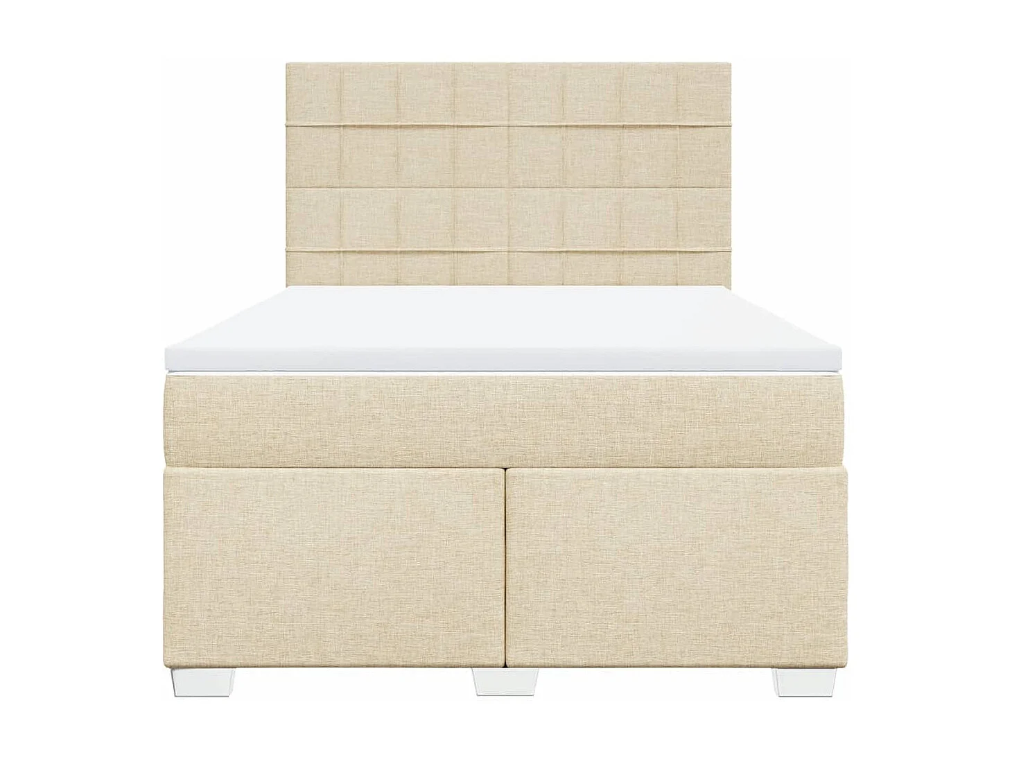 Cama com molas/colchão 140x190 cm tecido cor creme