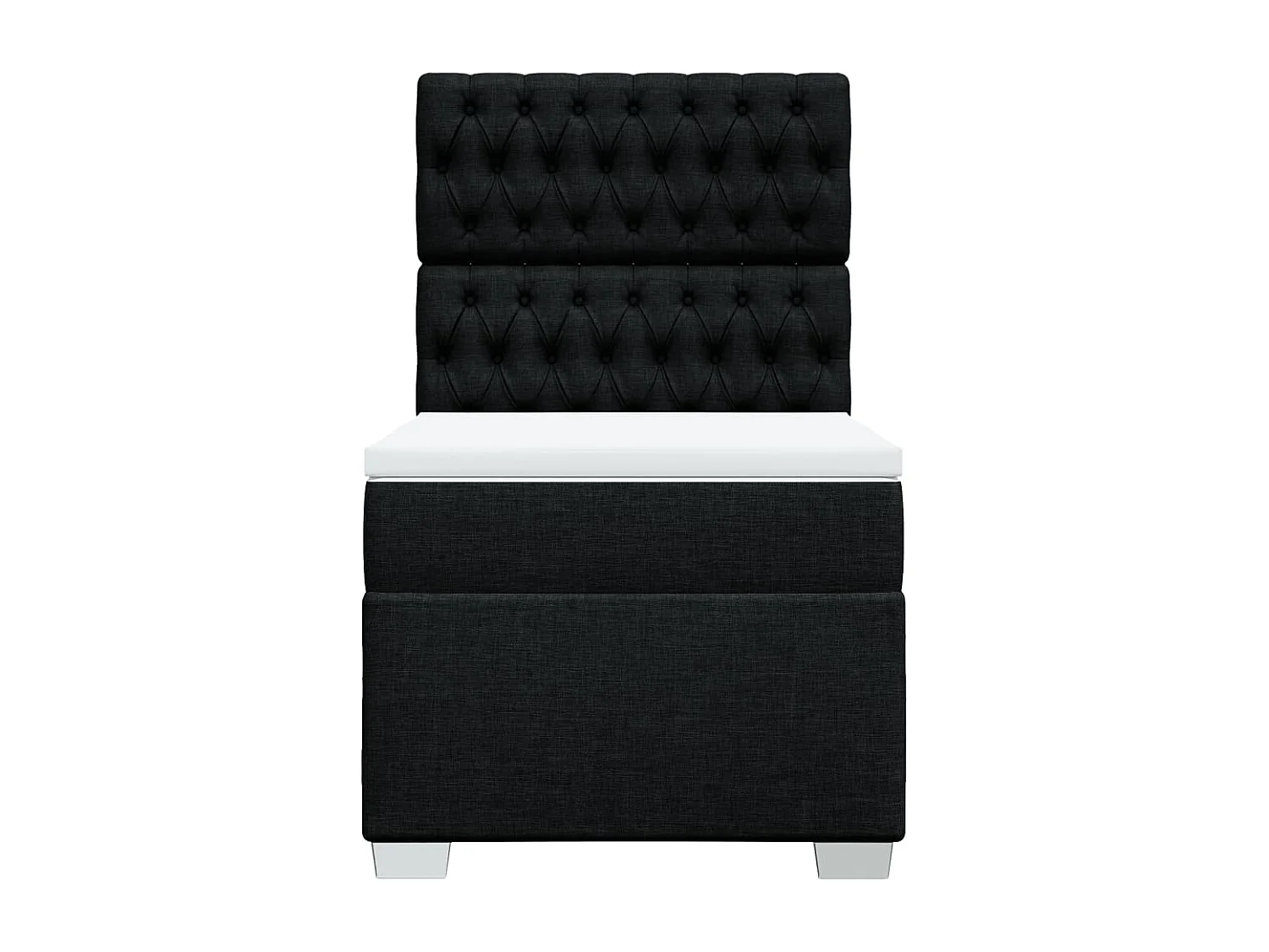 Sommier à lattes de lit avec matelas Noir 100x200 cm Tissu