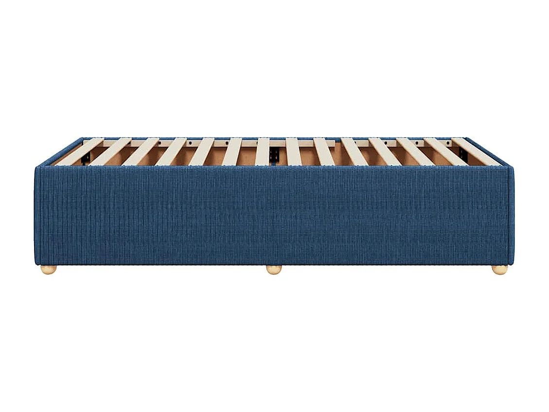 Cadre de lit sans matelas bleu 90x190 cm tissu