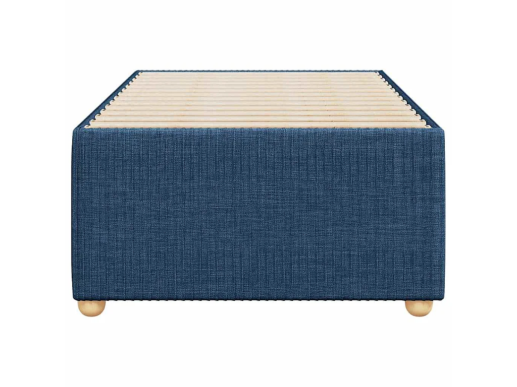 Cadre de lit sans matelas bleu 90x190 cm tissu