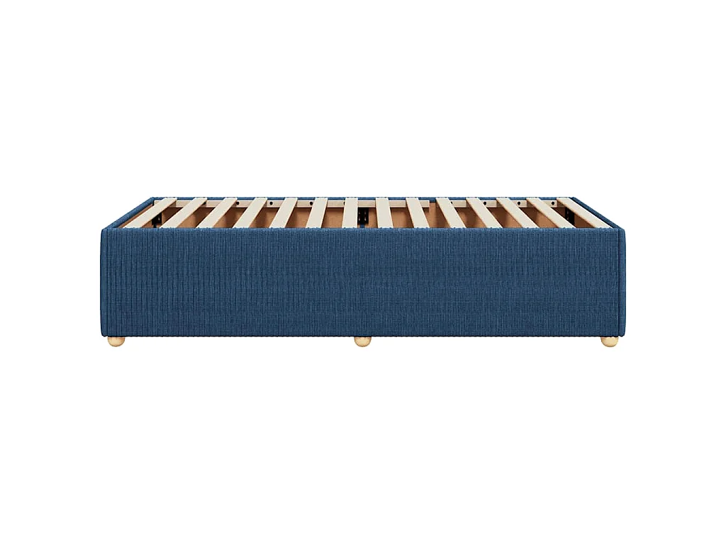Cadre de lit sans matelas bleu 90x190 cm tissu