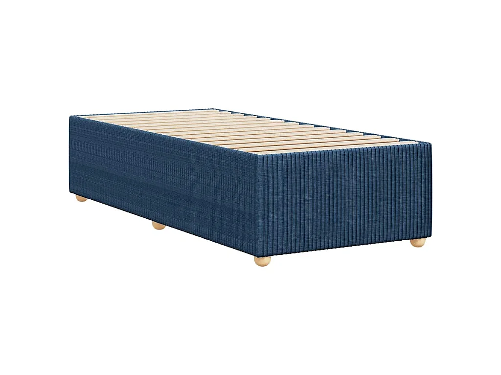 Cadre de lit sans matelas bleu 90x190 cm tissu