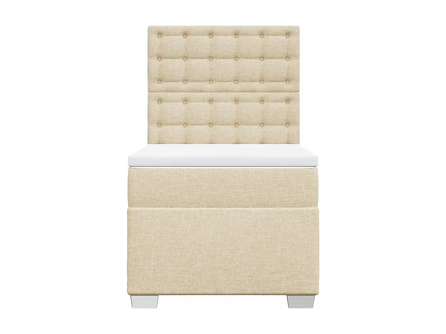 Sommier à lattes de lit avec matelas Crème 100x200 cm Tissu