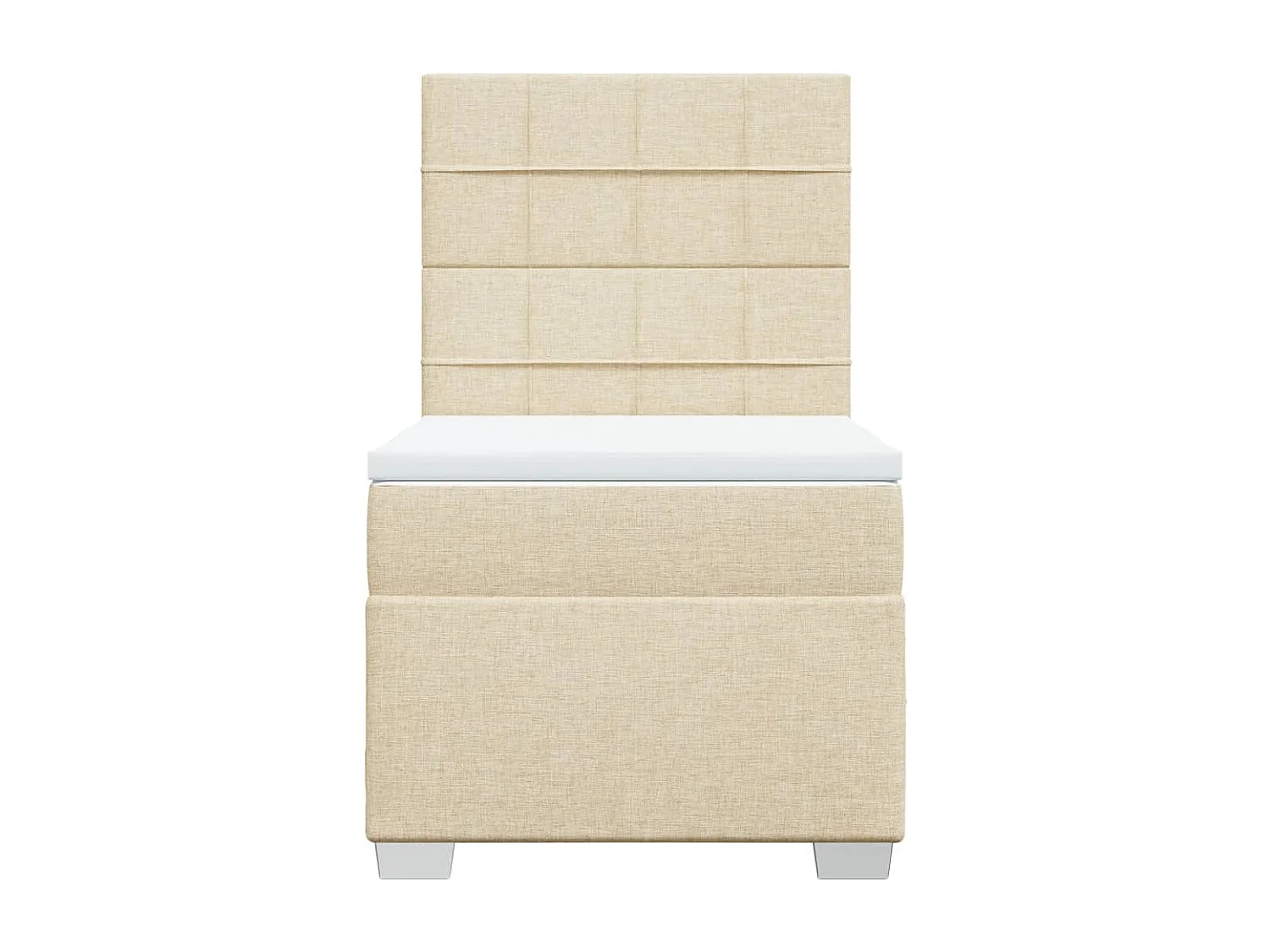 Boxspring met matras stof crèmekleurig 100x200 cm