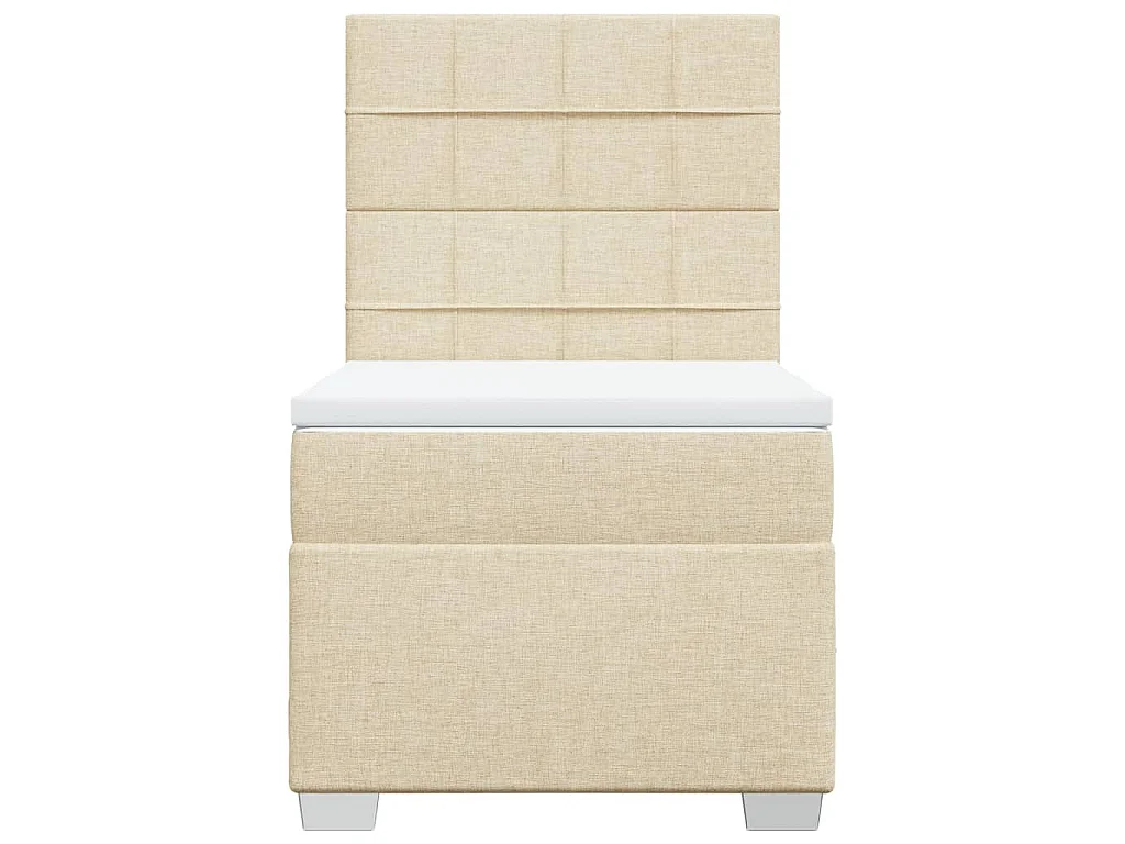 Boxspringbett mit Matratze Creme 100x200 cm Stoff