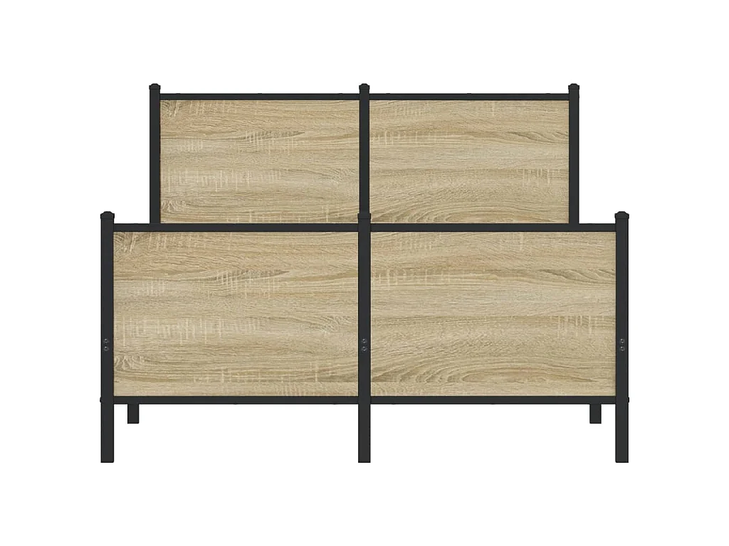 Cadre de lit en métal sans matelas chêne sonoma 120x190 cm