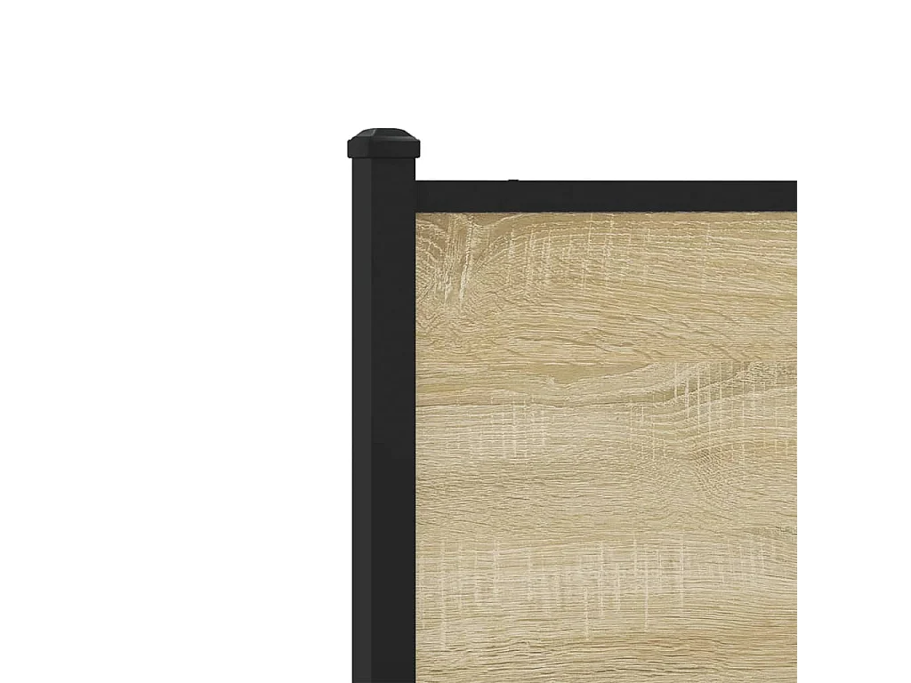 Cadre de lit en métal sans matelas chêne sonoma 120x190 cm