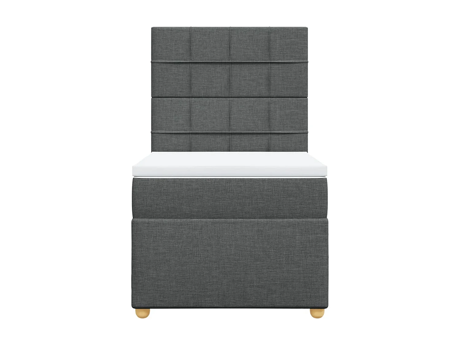 Sommier à lattes de lit avec matelas Gris foncé 80x200 cm Tissu