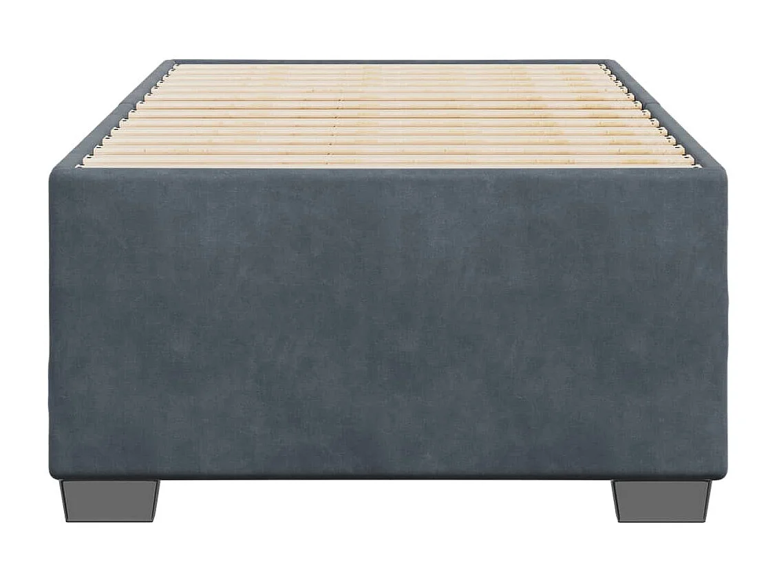 Cadre de lit sans matelas gris foncé 90x190 cm velours