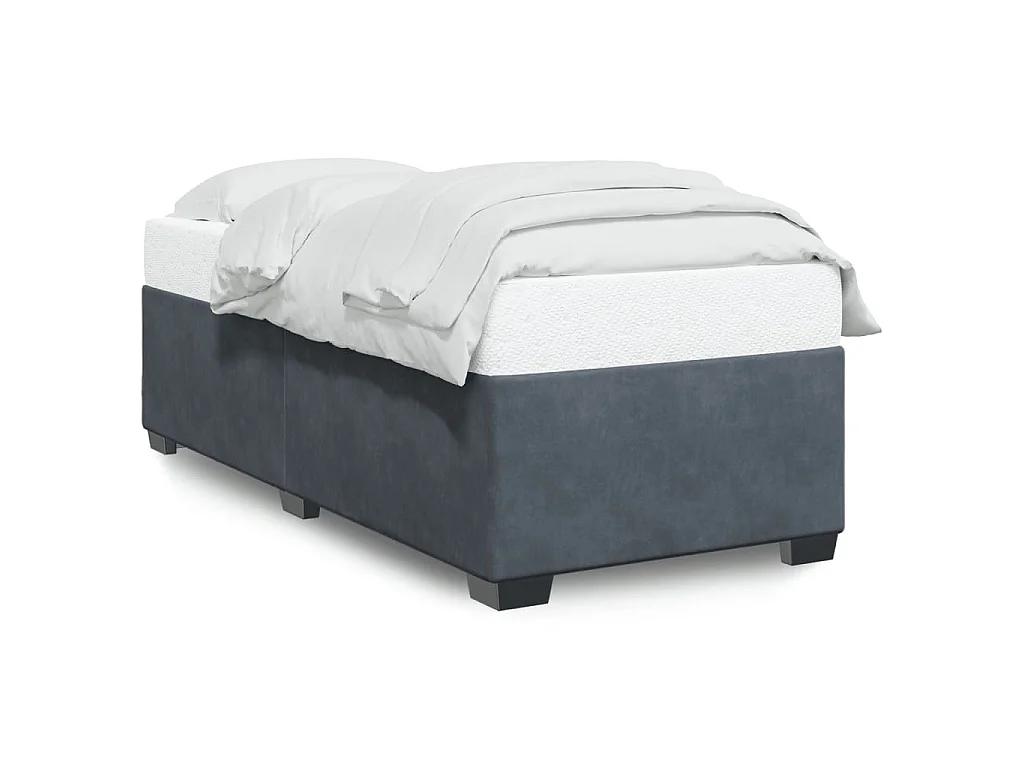 Giroletto senza Materasso Grigio Scuro 90x190 cm Velluto