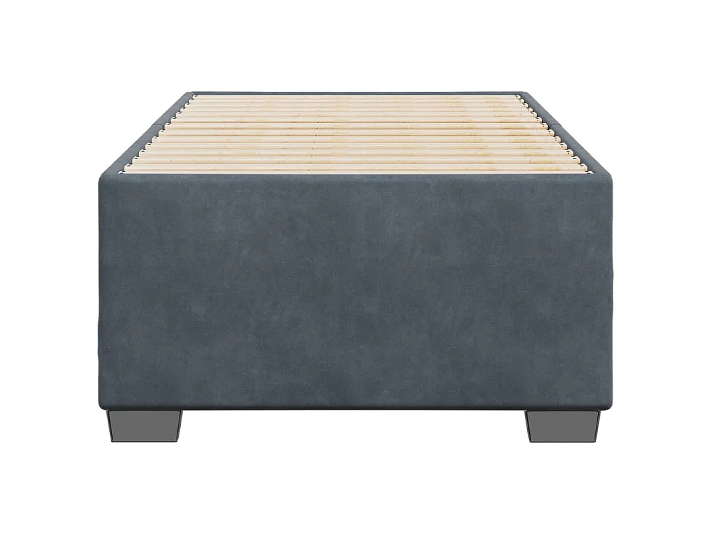 Giroletto senza Materasso Grigio Scuro 90x190 cm Velluto