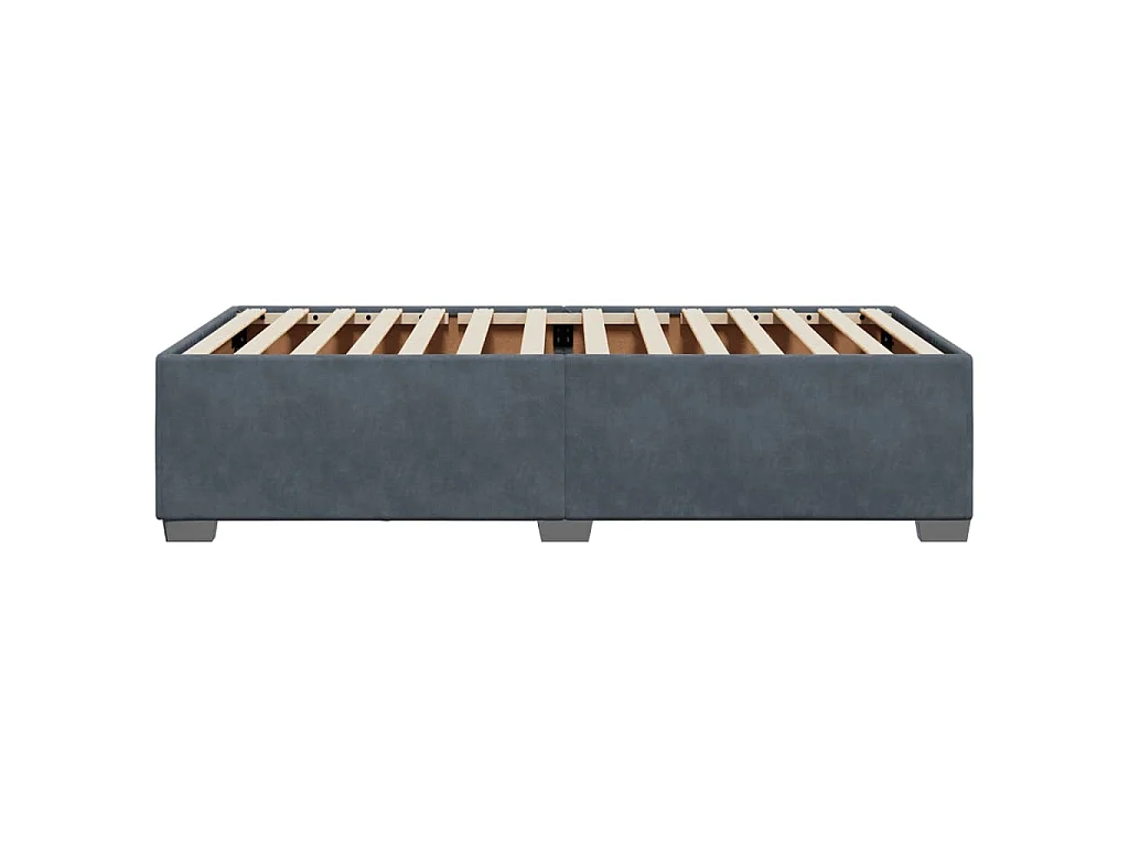 Giroletto senza Materasso Grigio Scuro 90x190 cm Velluto