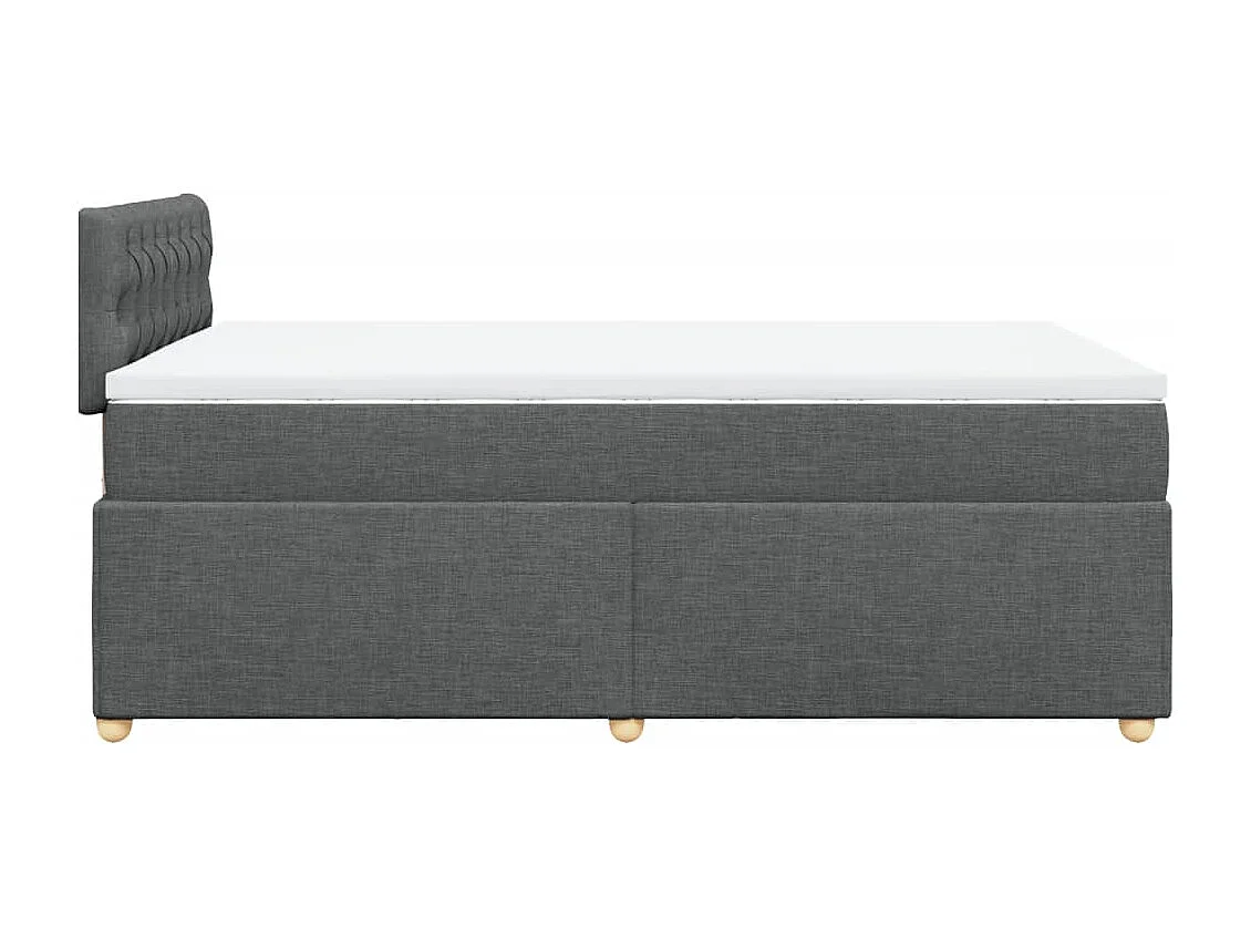 Cama box spring con colchón tela gris oscuro 120x200 cm
