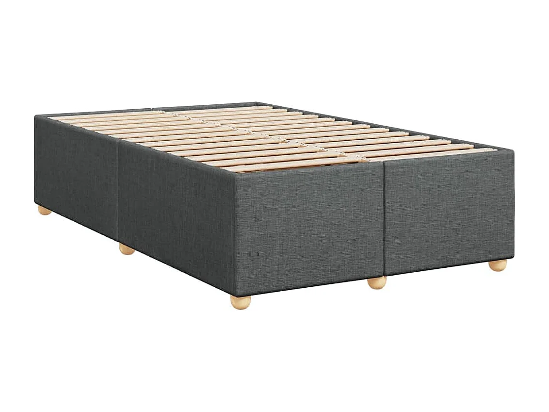 Cama box spring con colchón tela gris oscuro 120x200 cm