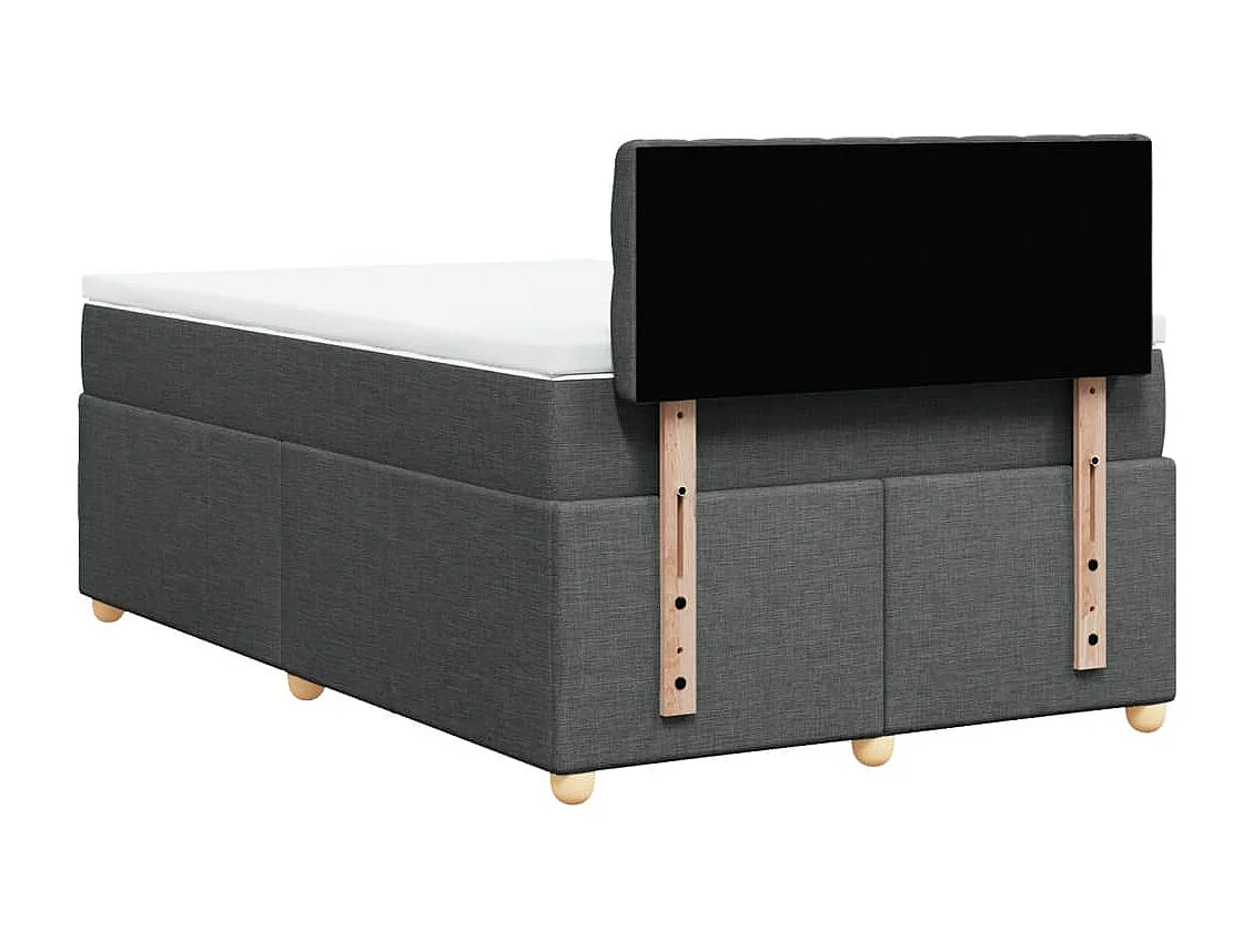 Sommier à lattes de lit avec matelas Gris foncé 120x200cm Tissu