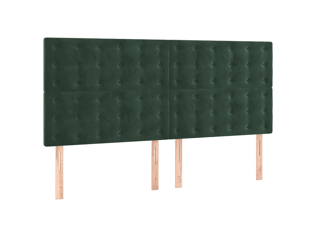 Giroletto a Molle con Materasso Verde Scuro 160x200 cm Velluto