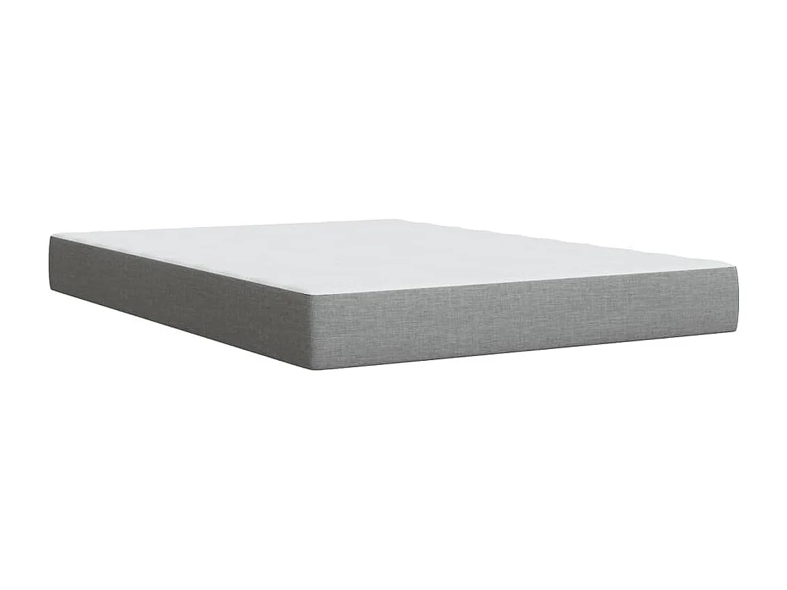 Cama box spring con colchón tela gris claro 160x200 cm