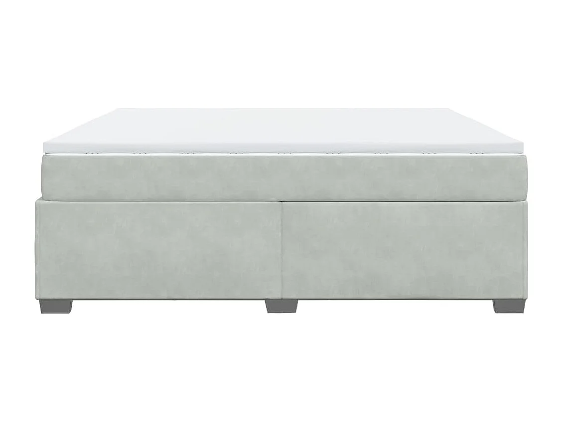 Giroletto a Molle con Materasso Grigio Chiaro 180x200cm Velluto