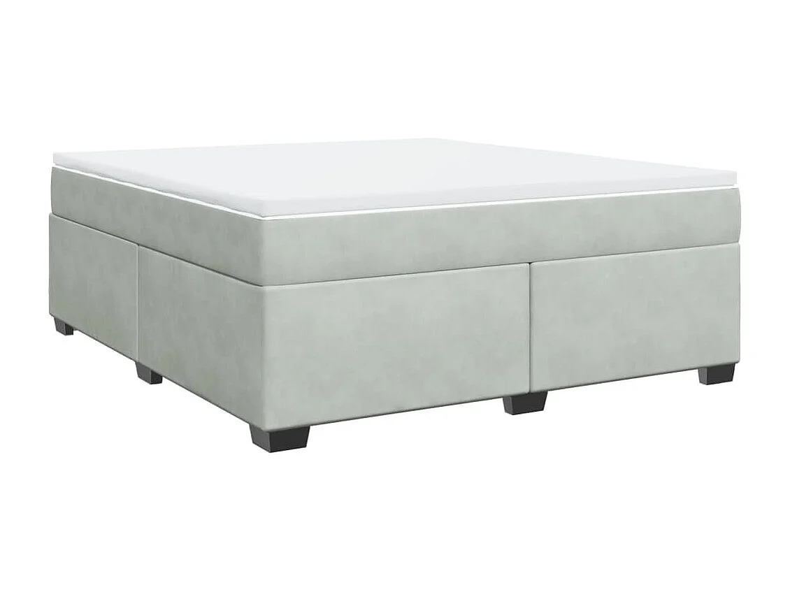 Sommier à lattes de lit et matelas Gris clair 180x200cm Velours