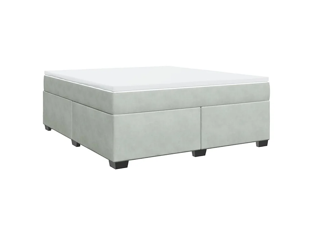 Boxspringbett mit Matratze Hellgrau 180x200 cm Samt