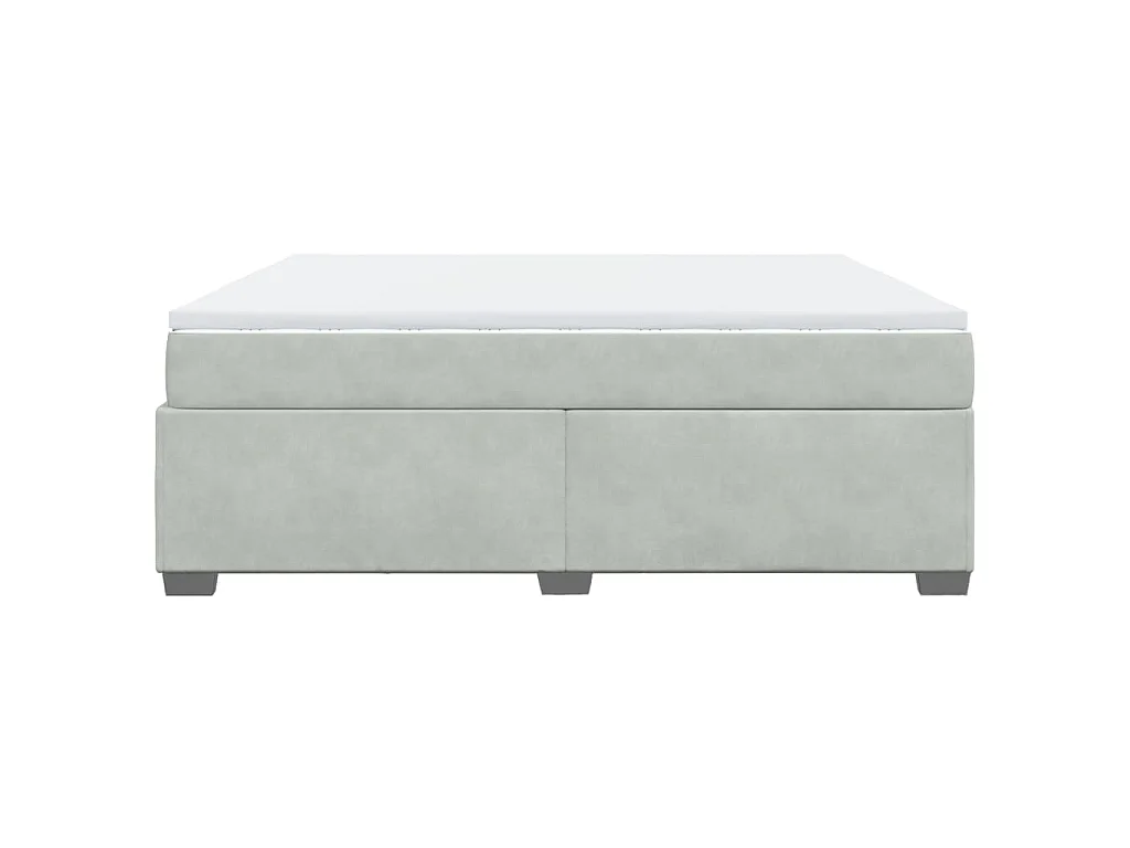 Sommier à lattes de lit et matelas Gris clair 180x200cm Velours