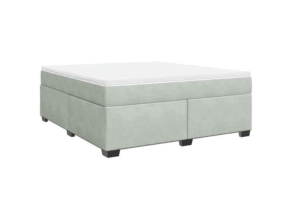 Sommier à lattes de lit et matelas Gris clair 180x200cm Velours