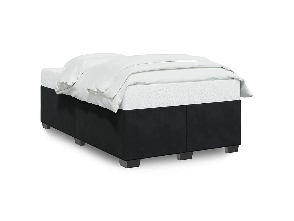 Cadre de lit sans matelas noir 120x190 cm velours