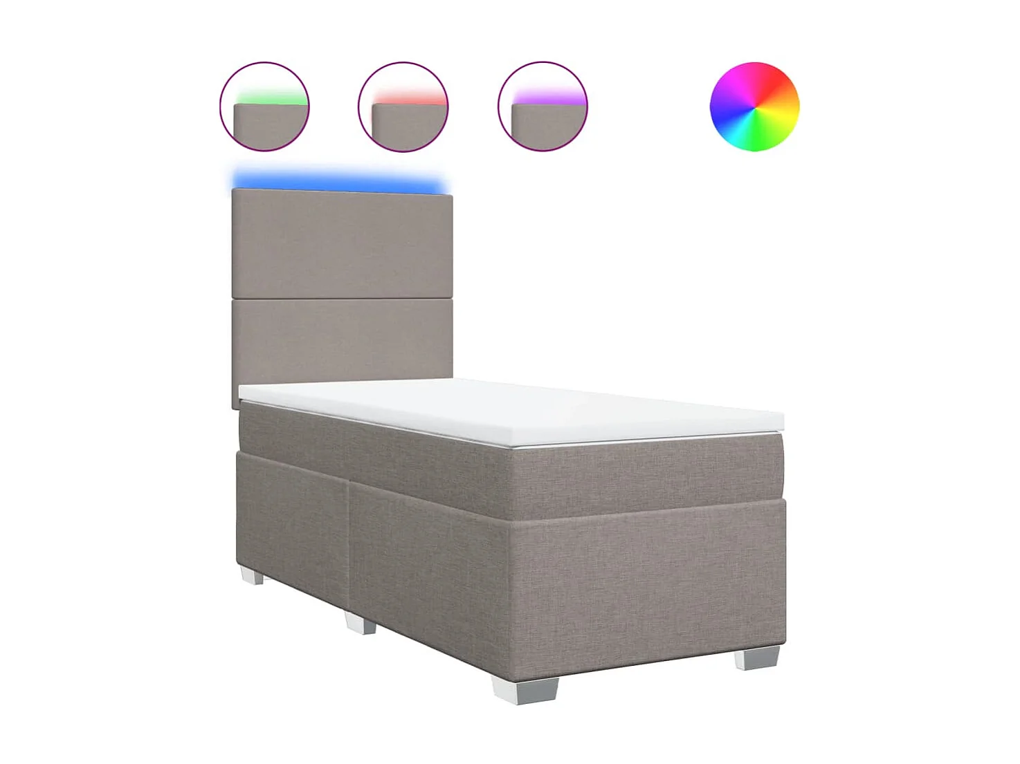 Sommier à lattes de lit avec matelas Taupe 90x190 cm Tissu