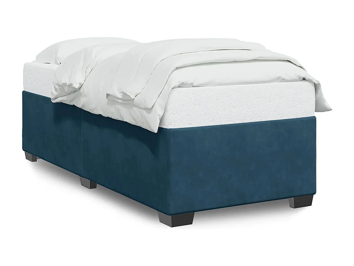 Cadre de lit sans matelas bleu 80x200 cm velours