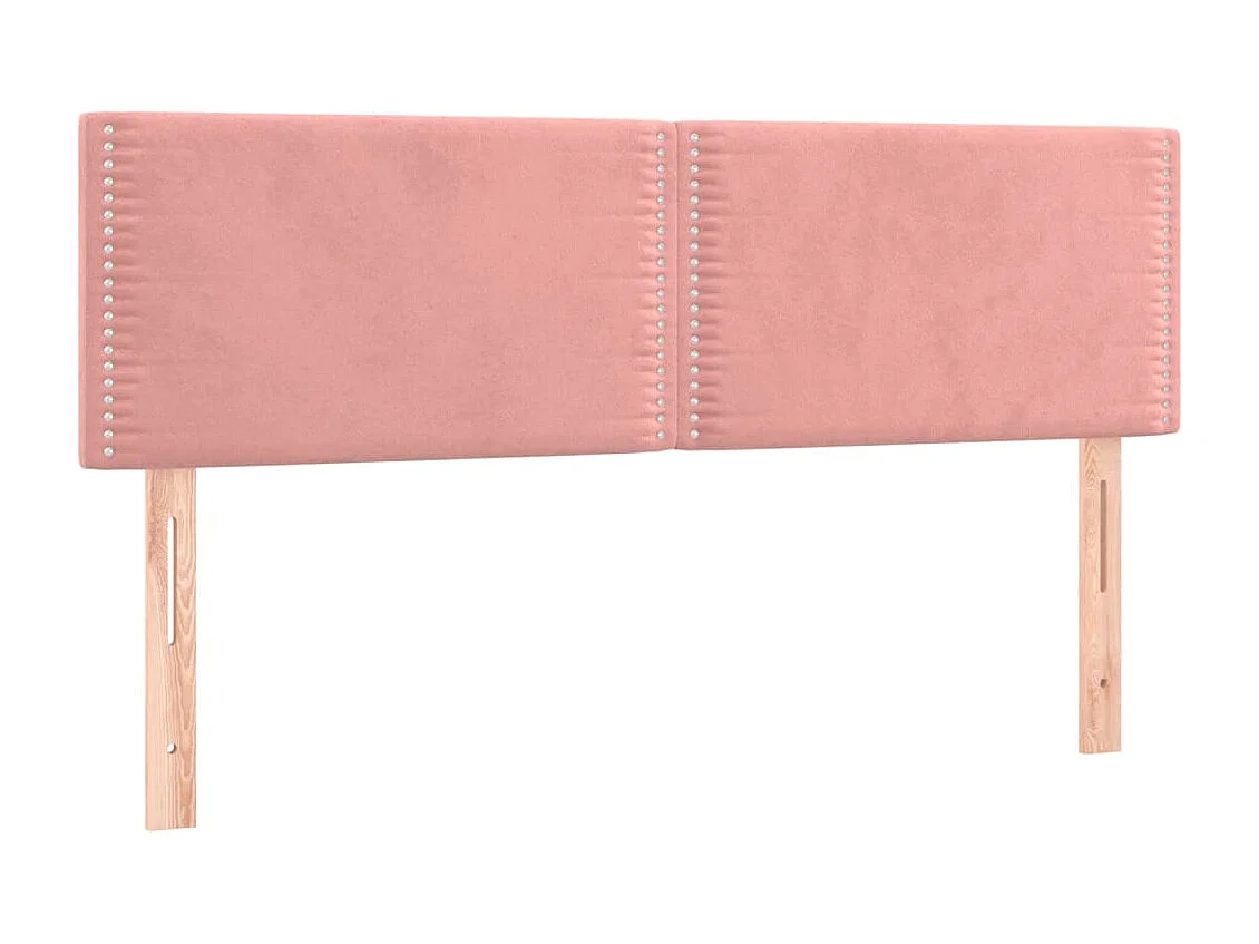 Boxspring met matras fluweel roze 140x190 cm